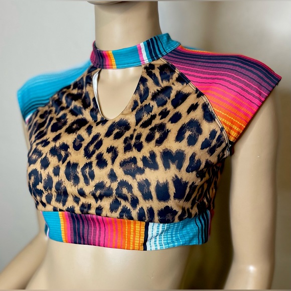 Crazy Train Limited Edition Swim or River Crop Top Size M - Picture 5 of 5